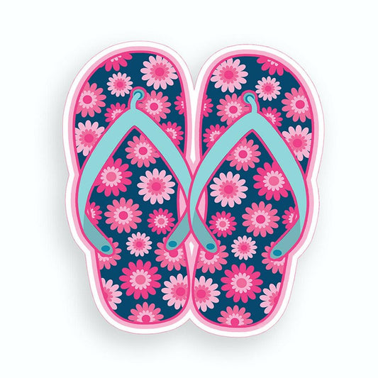 Flower Flip Flop Vinyl Sticker Decal for Car Truck Window Bumper