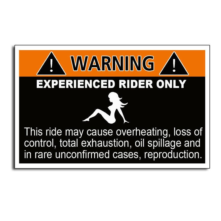 Experienced Rider Warning Funny Vinyl Sticker Decal for Car Truck Window Bumper