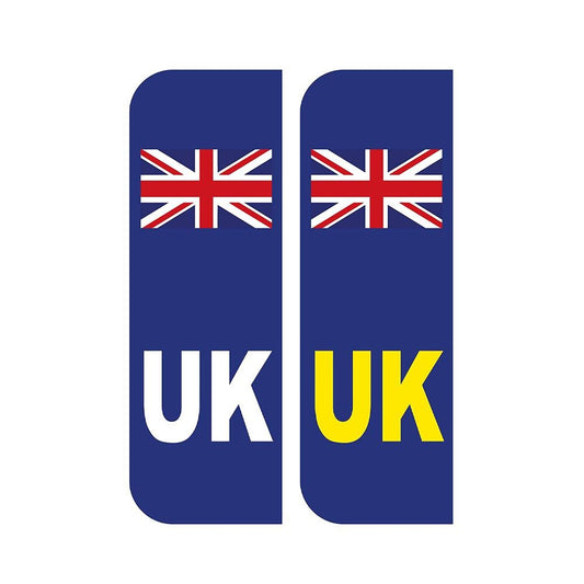 Pack of 2 UK Blue Car Stickers UK Flag Reg Funny Vinyl Sticker Decal for Car Truck Window Bumper