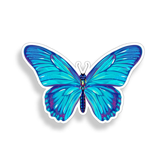 Blue Butterfly Funny Vinyl Sticker Decal for Car Truck Window Bumper