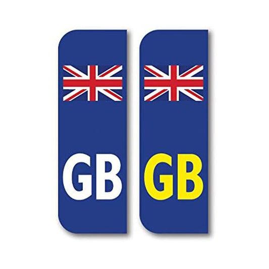 Pack of 2 GB Union Jack British Flag Number Plate Funny Vinyl Sticker Decal for Car Truck Window Bumper
