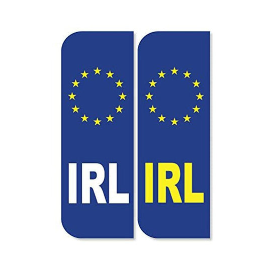 Pack of 2  Ireland Euro Car Number Plate Funny Vinyl Sticker Decal for Car Truck Window Bumper