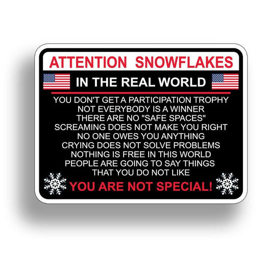 Attention Snowflake Vinyl Sticker Decal for Car Truck Window Bumper