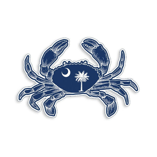 South Carolina Crab SC Flag Funny Vinyl Sticker Decal for Car Truck Window Bumper