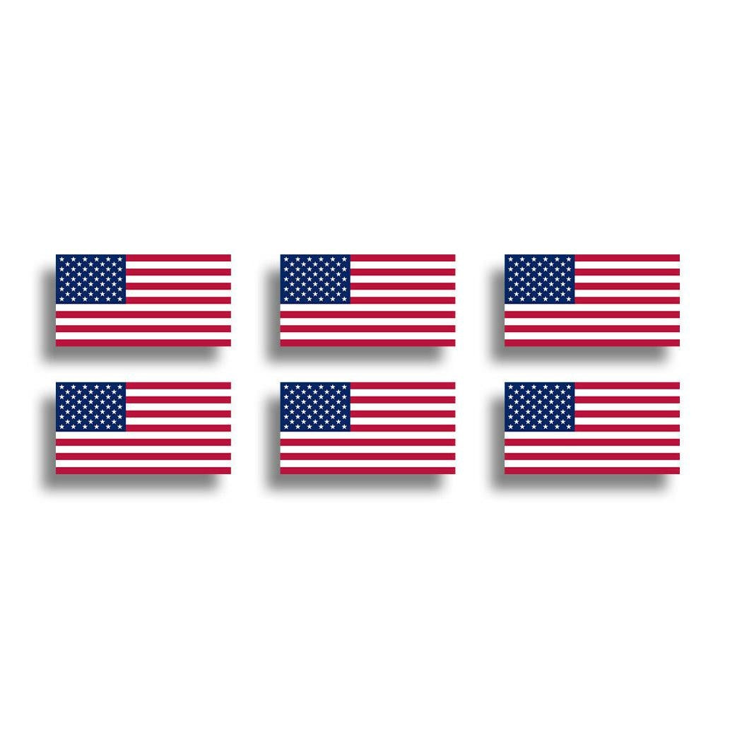 6X Mini USA Flag Funny Vinyl Sticker Decal for Car Truck Window Bumper