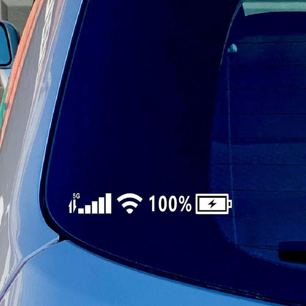Customizable Car Stickers Vinyl Decal Mobile Phone Signal Sign Wifi 5G Car Moto Stickers Bike Decoration Decals 26x2.5cm