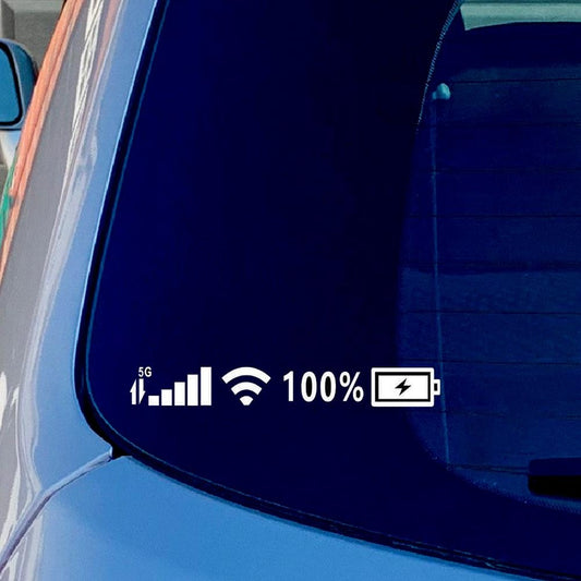 Customizable Car Stickers Vinyl Decal Mobile Phone Signal Sign Wifi 5G Car Moto Stickers Bike Decoration Decals 26x2.5cm