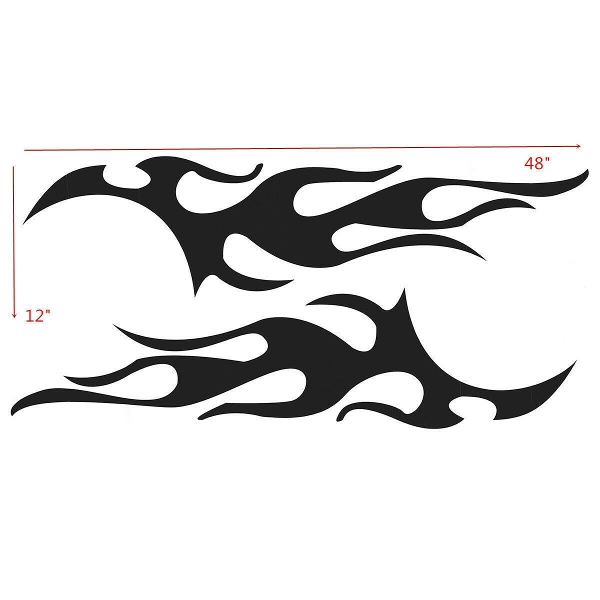 2x Universal Flame Auto Car Body Graphic Decal Large Flaming Sticker Decor