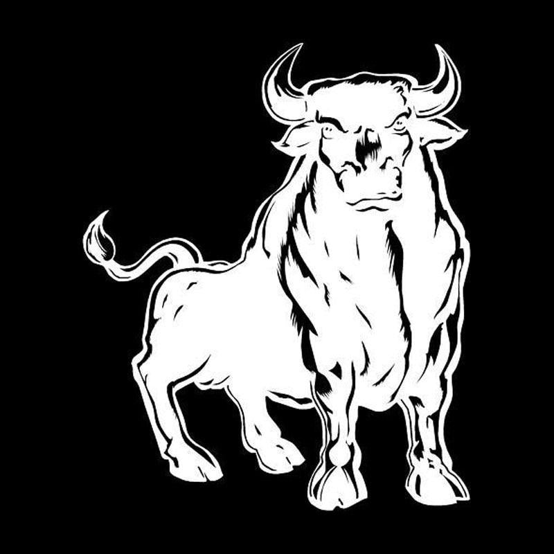 15.4*18.6CM Spanish Bull Mighty Styling Vinyl Cool Car Sticker Car Body Decals Accessories Black/Silver C9-1603