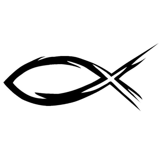 20.3*8.9CM Grunge Jesus Fish Vinyl Decal Car Styling Window Decoration Creative Car Stickers C6-1267