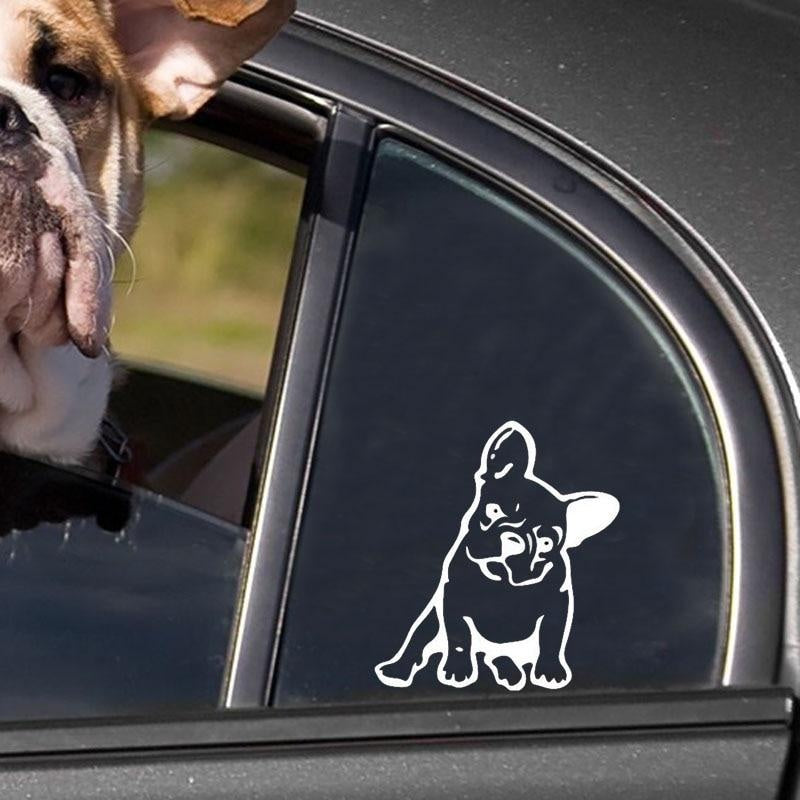 11.5*12.7CM FRENCH BULLDOG Dog Vinyl Decal Window Decoration Lovely Animal Car Sticker Black/Silver C6-1349