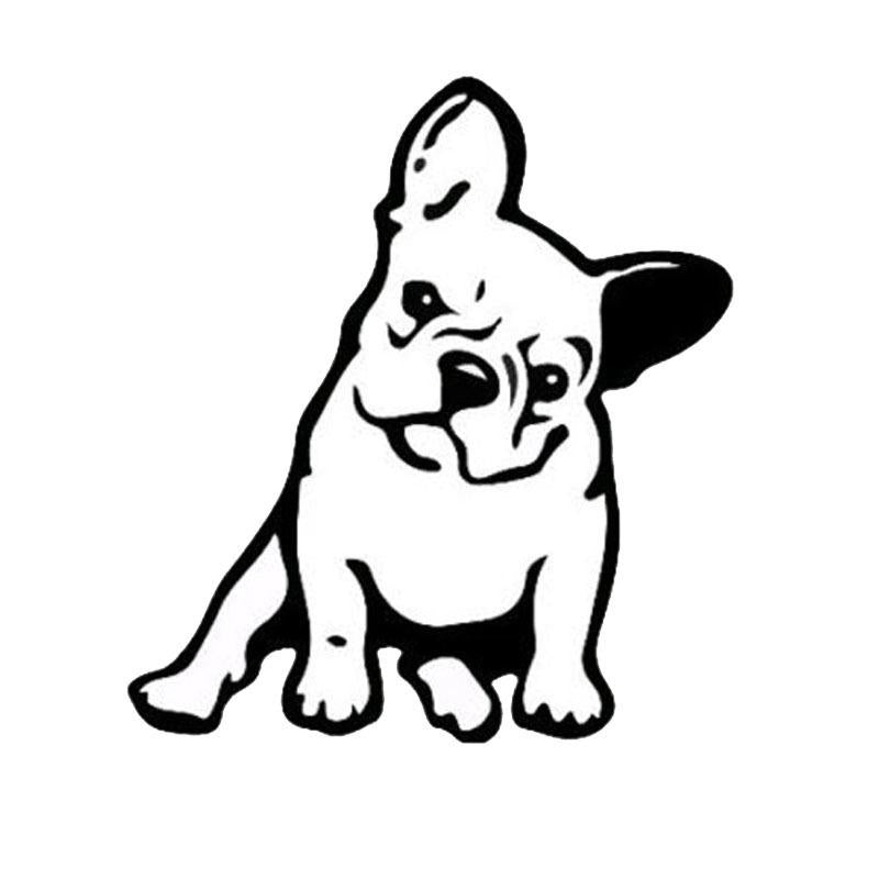 11.5*12.7CM FRENCH BULLDOG Dog Vinyl Decal Window Decoration Lovely Animal Car Sticker Black/Silver C6-1349