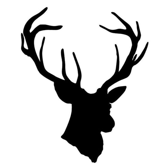 13.5*16.5CM Fashion Cool Deer Head Vinyl Car Styling Creative Hunting Car Sticker And Decals Black/Silver C9-1838