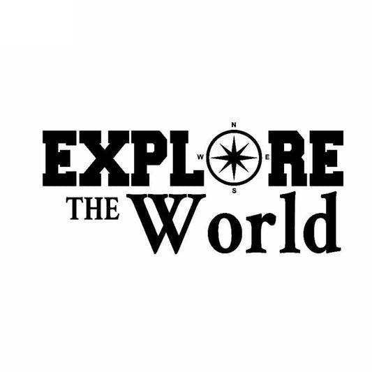 15.6CM*6.8CM EXPLORE THE WORLD Compass Travel Decor Car Stickers Vinyl Decal Black Silver C10-01153
