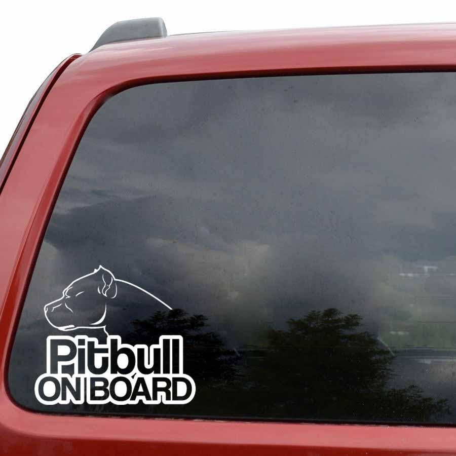 16CM*13.9CM Pitbull On Board Dog Vinyl Funny Waterproof Car Sticker Black/Silver C2-3214