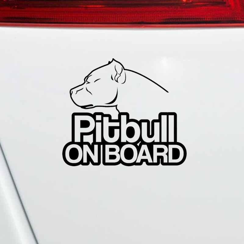 16CM*13.9CM Pitbull On Board Dog Vinyl Funny Waterproof Car Sticker Black/Silver C2-3214