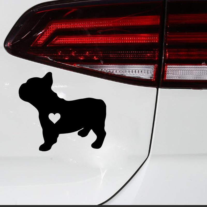 14CM*12.7CM  French Bulldog Decals Decoration Vinyl Animal Car Sticker Black/Silver C2-3169