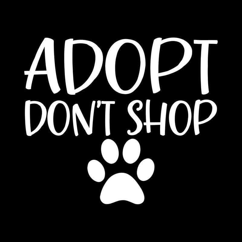 14.7CM*12.7CM ADOPT DON'T SHOP Rescue Dog  Pet Love Paw Print Puppy Vinyl Car Decal Stiker Black/Silver C10-00404