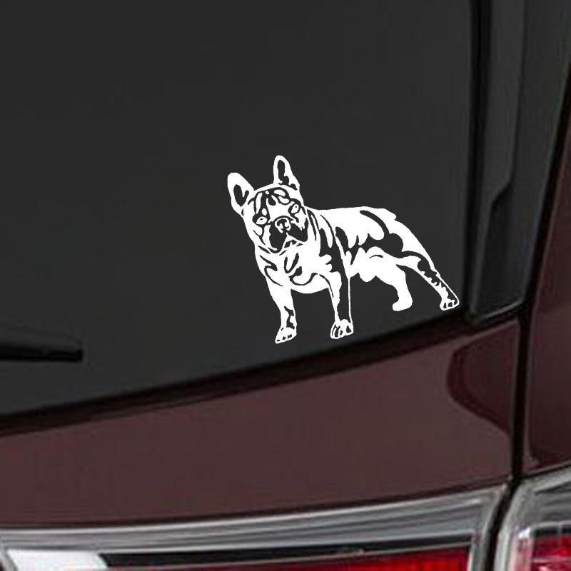 12.6CM*12.7CM BULLDOG DOG  Lovely Vinyl Car Sticker Decals Black/Silver C10-00343