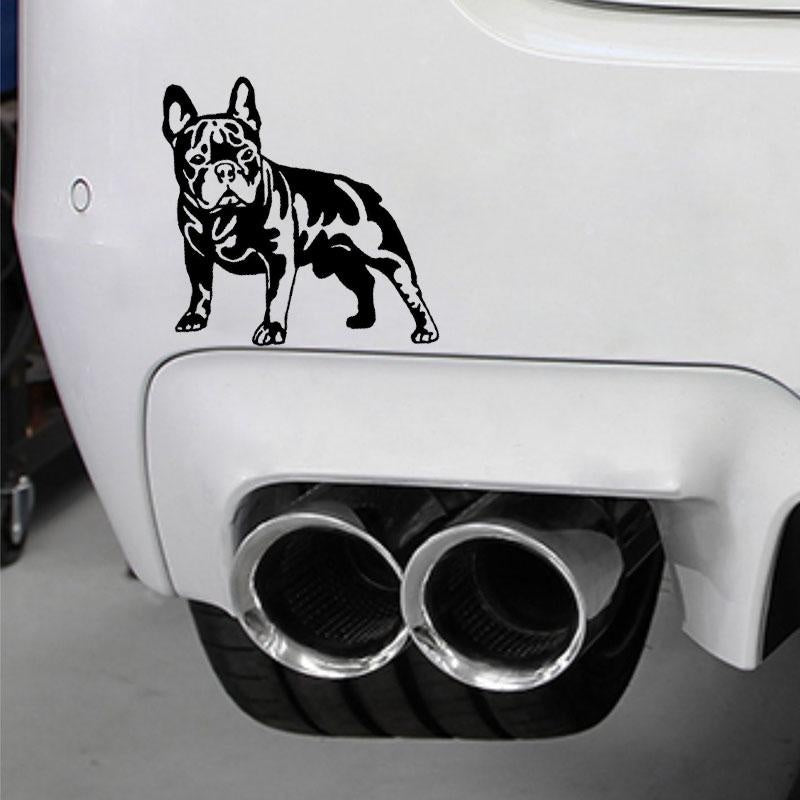 12.6CM*12.7CM BULLDOG DOG  Lovely Vinyl Car Sticker Decals Black/Silver C10-00343