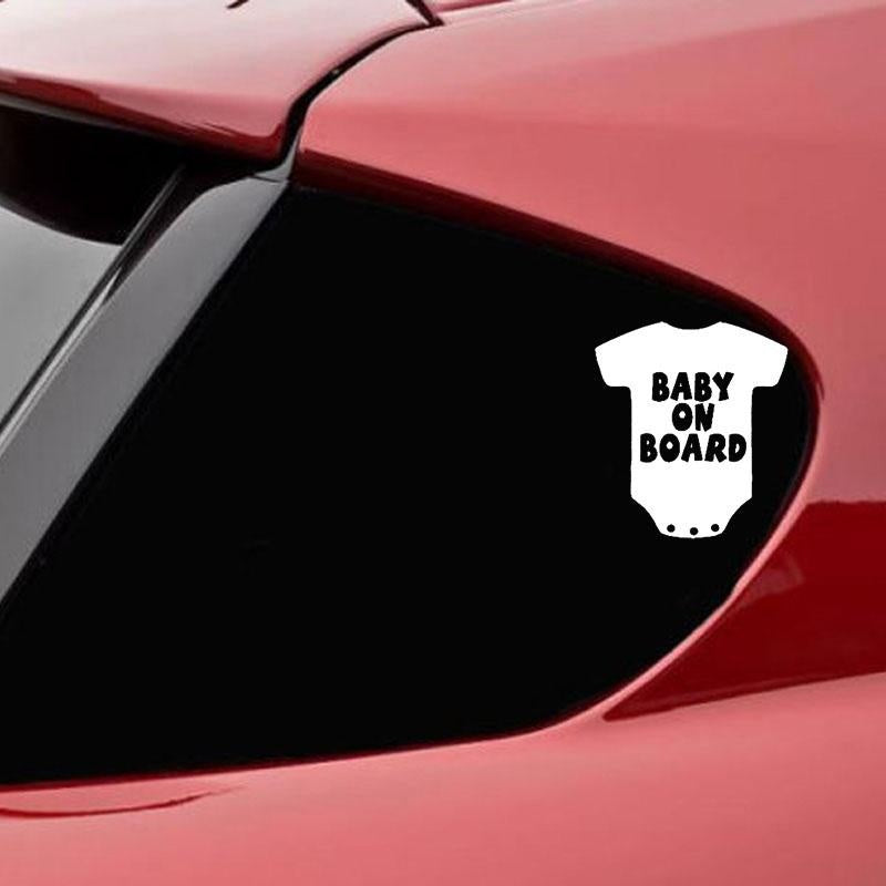 13.5cm*14.9cm Baby On Board Onesie Mom Life Minivan Vinyl Decal Sticker Car Funny Black /Silver C10-00111