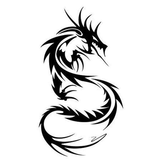 9*15.6CM Chinese Dragon Classic Vinyl Car Body Stickers Custom Car Styling Decals Black/Silver C9-0818