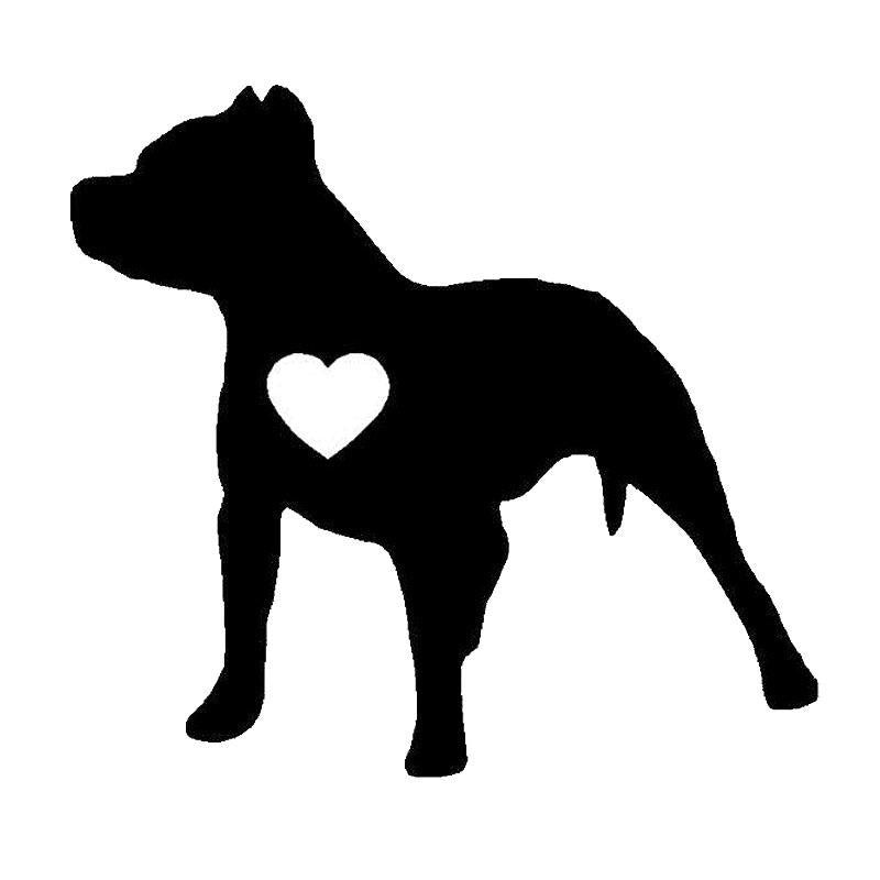 12.9*11.9CM I love My Pitbull Cute Cartoon Vinyl Decals Fashion Window Decoration Car Sticker Black/Silver C6-1737