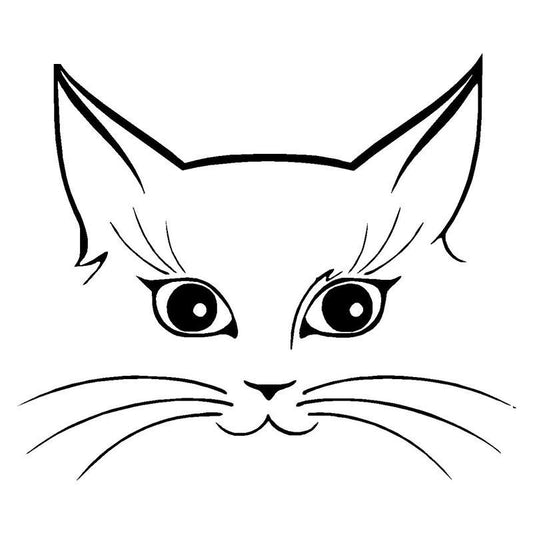 14*12CM Cute Cat Face Vinyl Sticker Car Styling Window Glass Decorative Stickers Accessories Black/Silver C6-0385