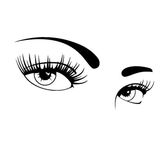 17.7*8.9CM A Pair Of Beautiful Eyes Of Car Stickers Covering The Body Of Fashion Vinyl Decals Black/Silver C7-1110