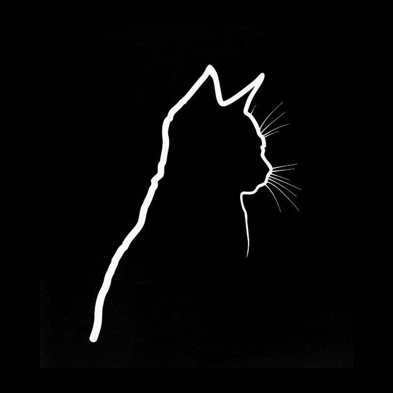 10CM*13.2CM Decal Shadow Cat Kitten Animal Pet Vinyl Car Sticker Black Silver C10-02363