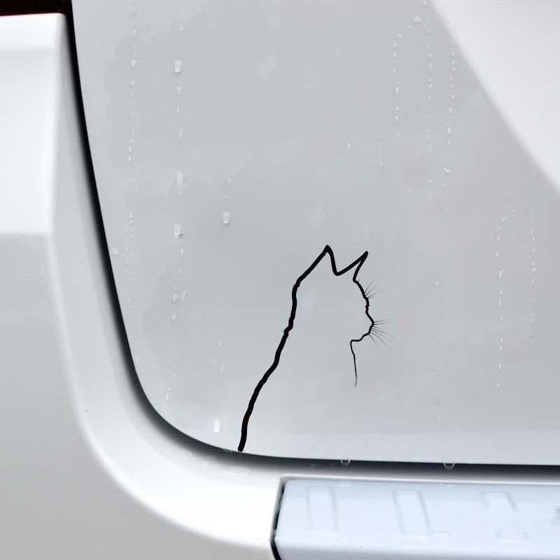10CM*13.2CM Decal Shadow Cat Kitten Animal Pet Vinyl Car Sticker Black Silver C10-02363