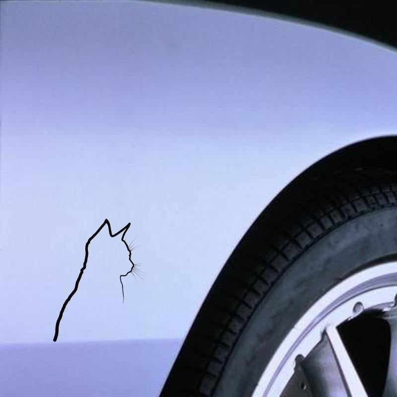 10CM*13.2CM Decal Shadow Cat Kitten Animal Pet Vinyl Car Sticker Black Silver C10-02363