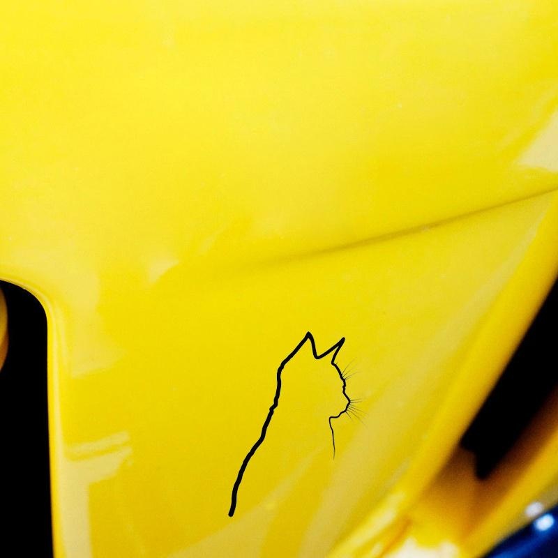 10CM*13.2CM Decal Shadow Cat Kitten Animal Pet Vinyl Car Sticker Black Silver C10-02363