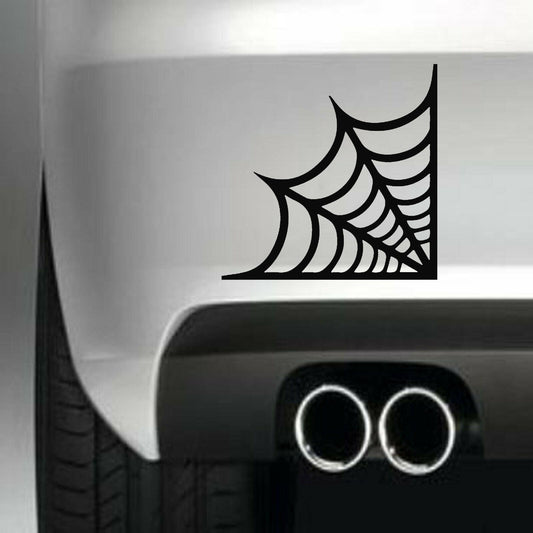 Spider web Corner cobweb halloween Diecut Funny Vinyl Sticker Decal for Car Truck Window Bumper Black