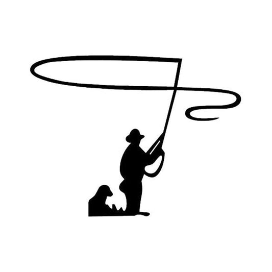 Fly Fishing Funny Vinyl Sticker Decal for Car Truck Window Bumper Black