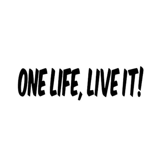 One Life Live It Funny Vinyl Sticker Decal for Car Truck Window Bumper Black