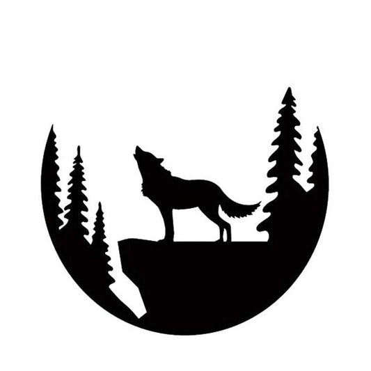 Wolf Howling Funny Vinyl Sticker Decal for Car Truck Window Bumper Black