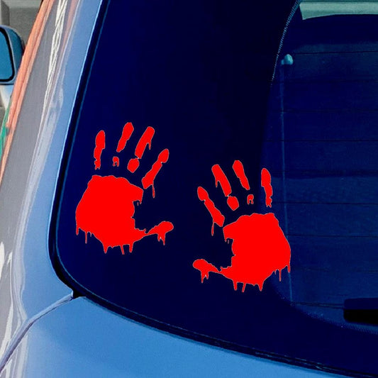 1Pair Zombie Hand Print Funny Vinyl Sticker Decal for Car Truck Window Bumper Red