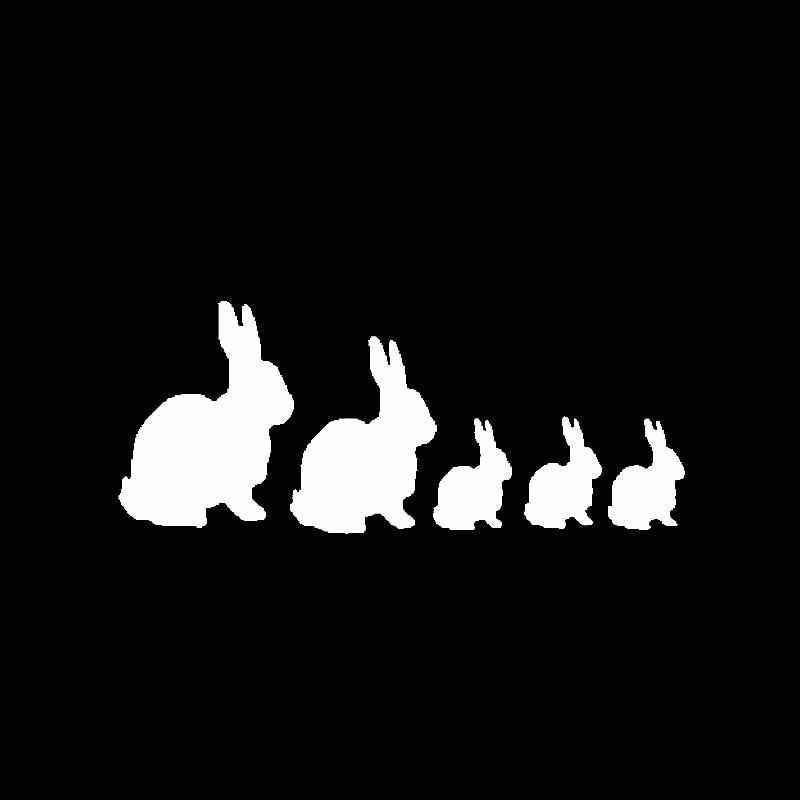 14.3CM*5.9CM Rabbit Animal Vinyl Car Sticker Decal Lovely Family Black/Silver C3-2154