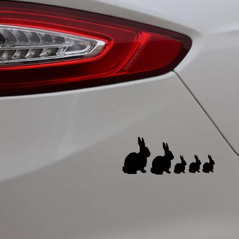 14.3CM*5.9CM Rabbit Animal Vinyl Car Sticker Decal Lovely Family Black/Silver C3-2154