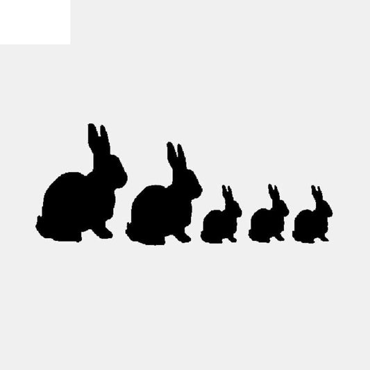 14.3CM*5.9CM Rabbit Animal Vinyl Car Sticker Decal Lovely Family Black/Silver C3-2154