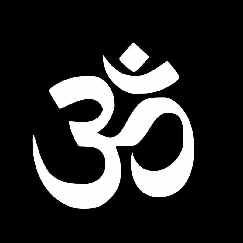 14.8CM*15.1CM Namaste OM Buddha Hindu Yoga Symbol Car Sticker Simple Delicate Vinyl Decal Black/Silver C27-0147