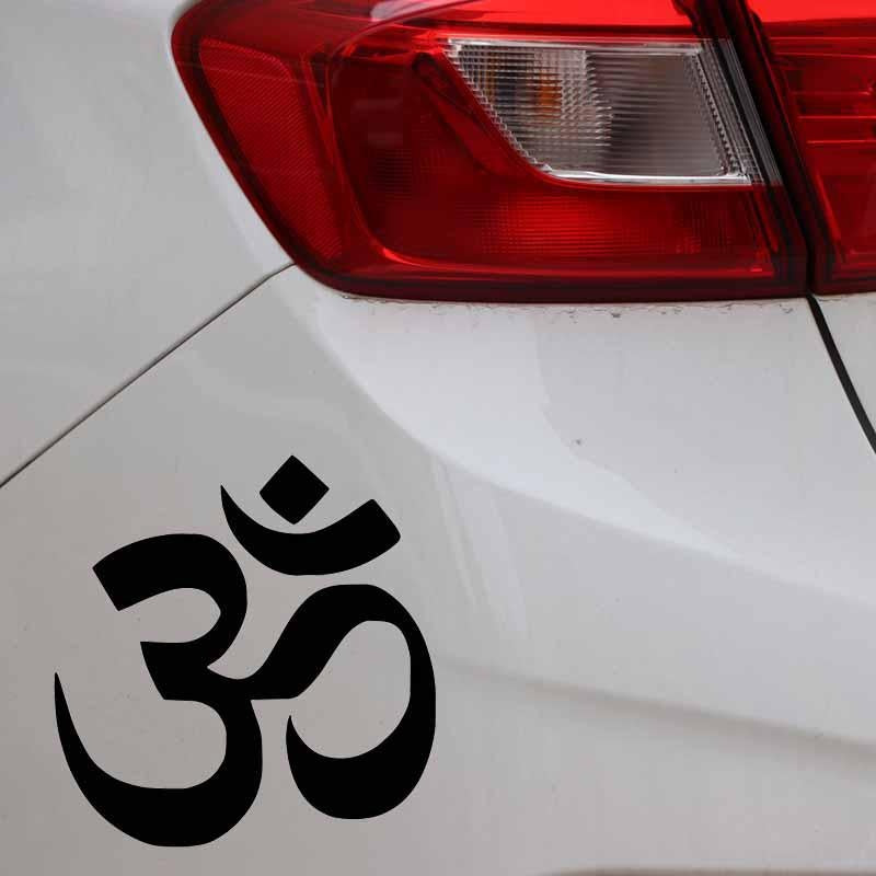 14.8CM*15.1CM Namaste OM Buddha Hindu Yoga Symbol Car Sticker Simple Delicate Vinyl Decal Black/Silver C27-0147