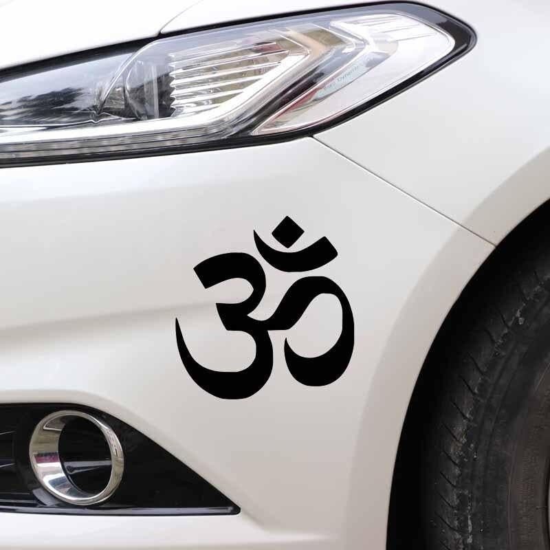 14.8CM*15.1CM Namaste OM Buddha Hindu Yoga Symbol Car Sticker Simple Delicate Vinyl Decal Black/Silver C27-0147