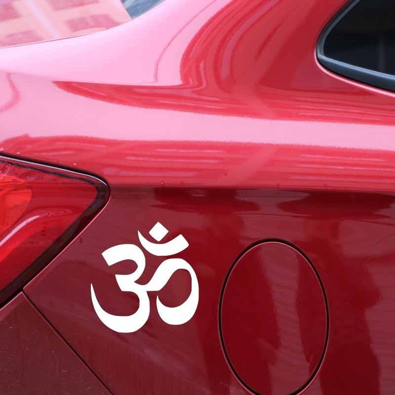 14.8CM*15.1CM Namaste OM Buddha Hindu Yoga Symbol Car Sticker Simple Delicate Vinyl Decal Black/Silver C27-0147