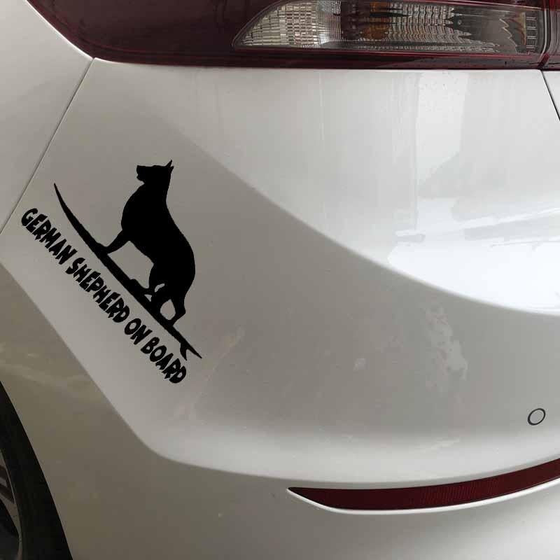 15.6X10.5CM German Shepherd On Board Funny Dog Vinyl Decal Window Car Sticker Black/Silver C24-1625