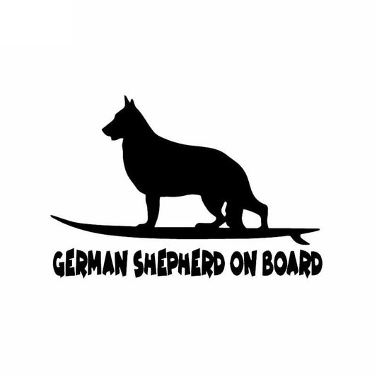 15.6X10.5CM German Shepherd On Board Funny Dog Vinyl Decal Window Car Sticker Black/Silver C24-1625