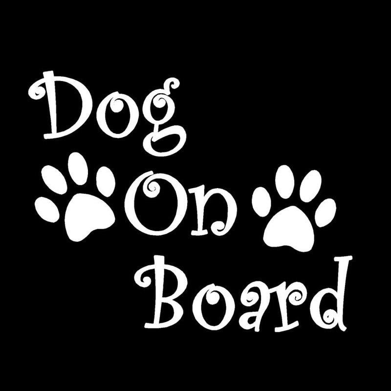 20cm*16.2cm DOG ON BOARD And Paw Prints Beautiful Vinyl Decals Car-styling Car Sticker S6-3860