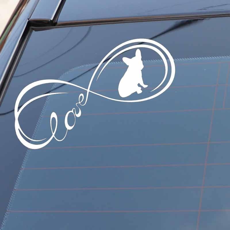 17.6X6.6CM French Bulldog Dog Love Vinyl Decal Window Bumper Car Sticker Black/Silver C24-1177
