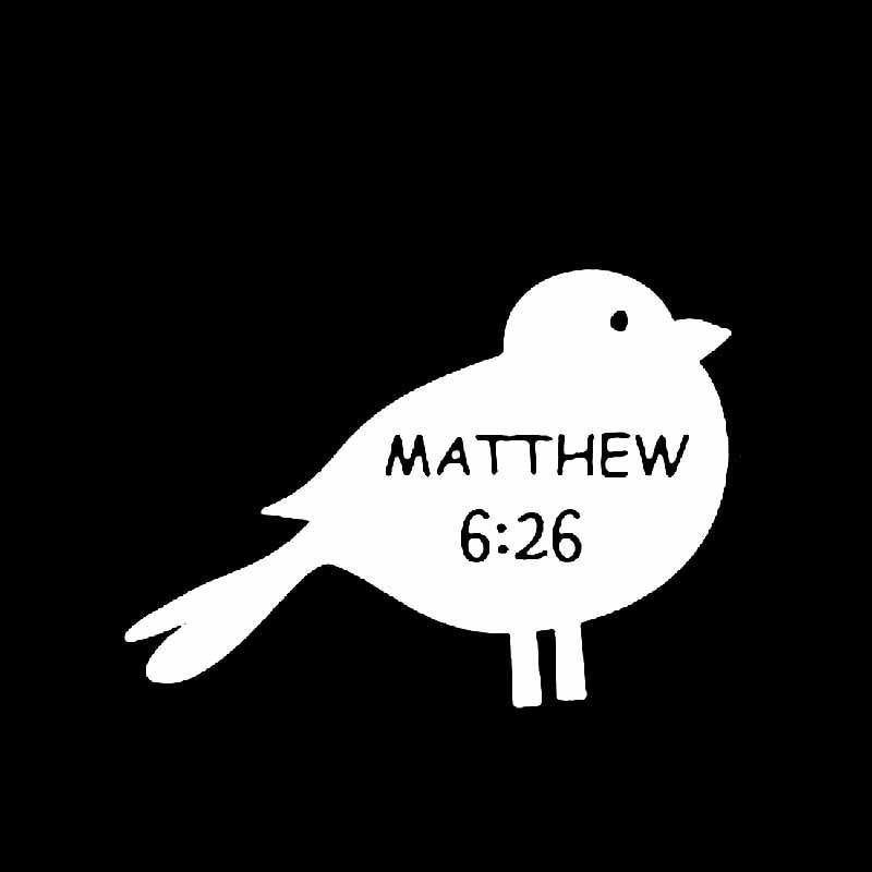 13CM*9.4CM Bible Verse MATTHEW 6:26 Christian Car Sticker Vinyl Decal Black/Silver C3-1445